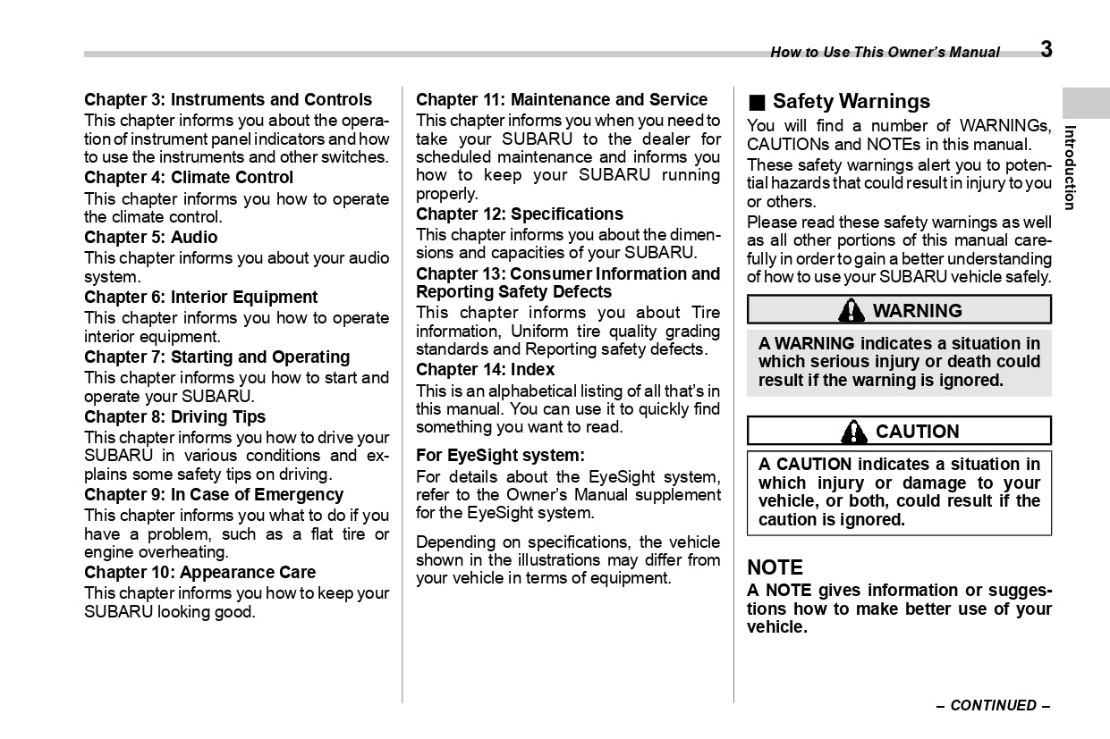 2022 Subaru WRX Owner's Manual | English