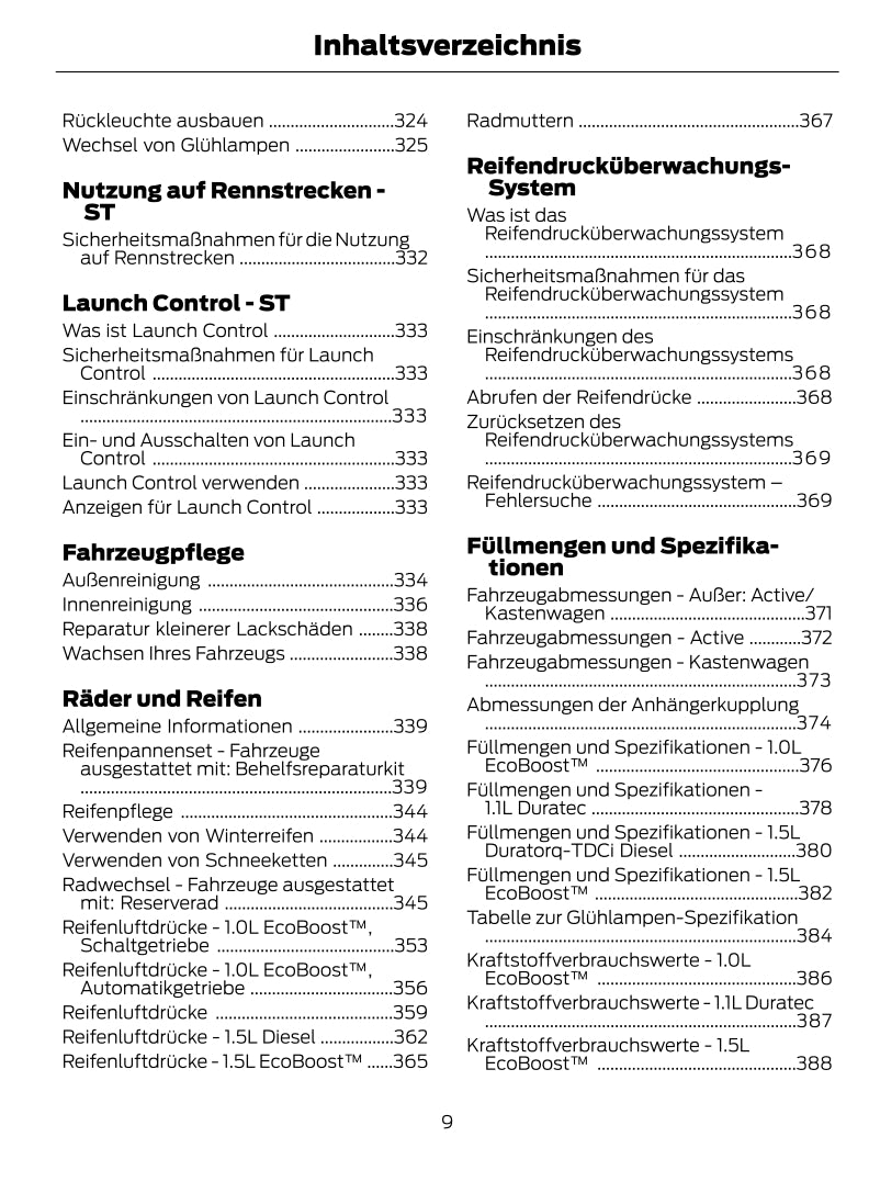 2021 Ford Fiesta/Fiesta Hybrid Owner's Manual | German