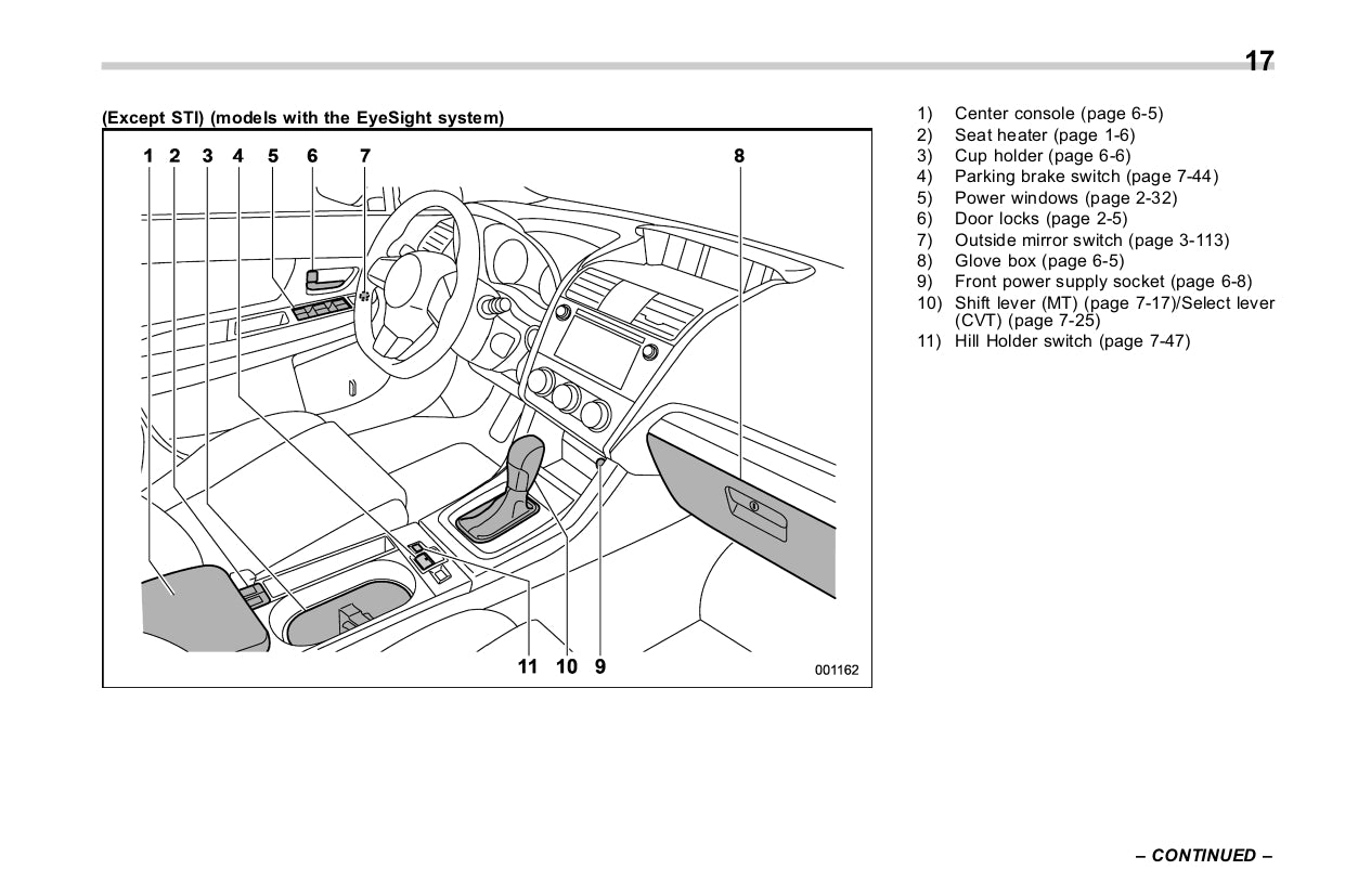 2017 Subaru WRX Bedienungsanleitung | Englisch